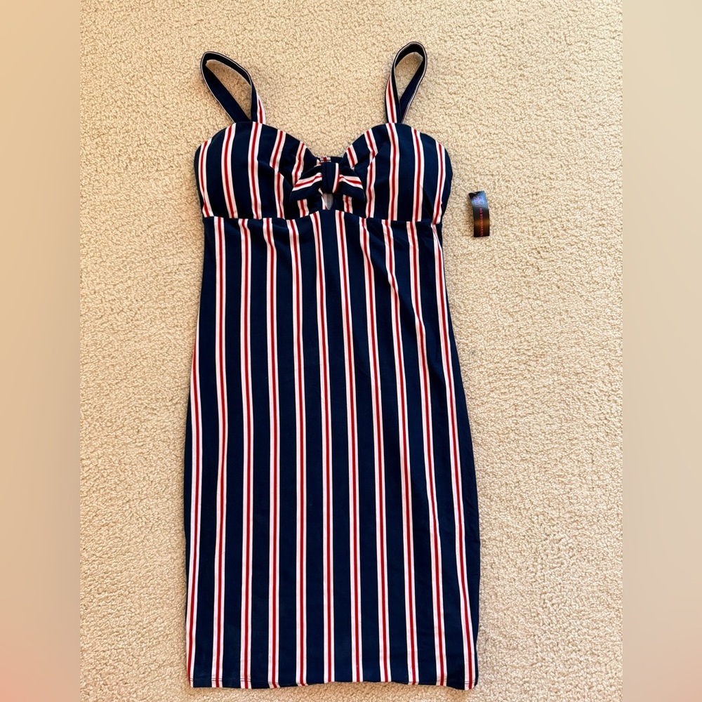 Striped Navy and Red Dress